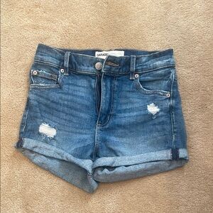 Garage Blue Jean Shorts with Distressed Details